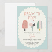 Ready to Pop Popsicle Baby Shower Invitation Mint (Devant / Derrière)