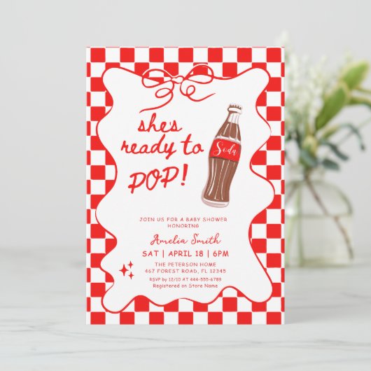 Ready to Pop Soda Baby shower Kaart (Staand voorkant)