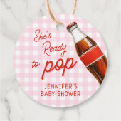 Ready To Pop Soda Pop Cola Girl Baby Shower Bedankjes Labels (Achterkant)