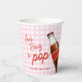 Ready To Pop Soda Pop Cola Girl Baby Shower Papieren Bekers (Voorkant)