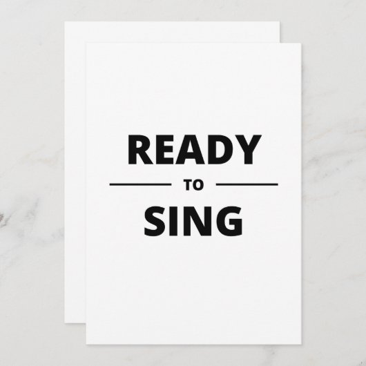 READY TO SING KAART (Voorkant / Achterkant)