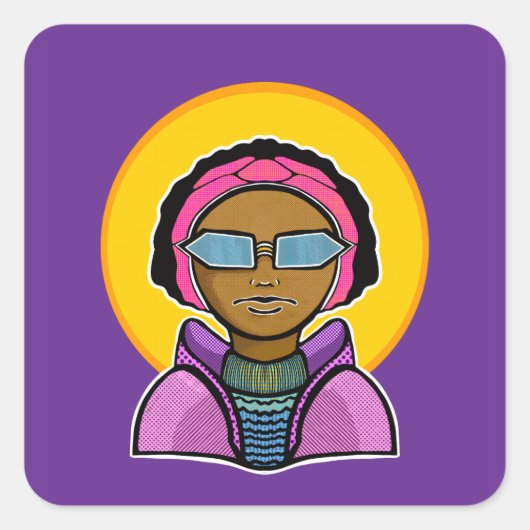 Ready to ski vierkante sticker (Voorkant)