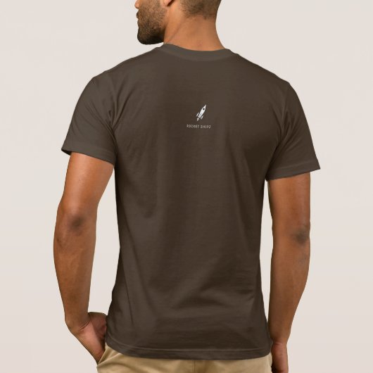ReadyTo Blast Off Rocket Ship Brown TShirt (Achterkant)