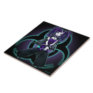 "Reagan" Cybergoth Radioactive Fairy Art Tile Tegeltje