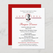 Reagan Dinner Political Fundraiser Invitation (Voorkant / Achterkant)