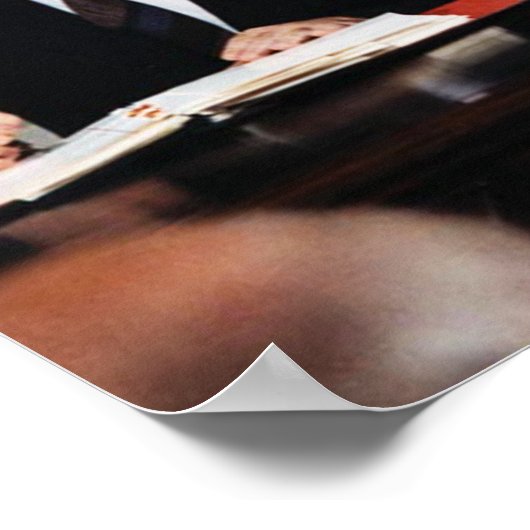 Reagan en Gorbachev bij ondertekening Poster (Hoek)