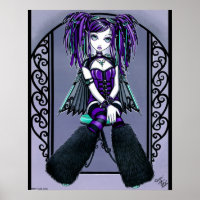 "Reagan" Paarse Cyber Gothic Fairy Poster