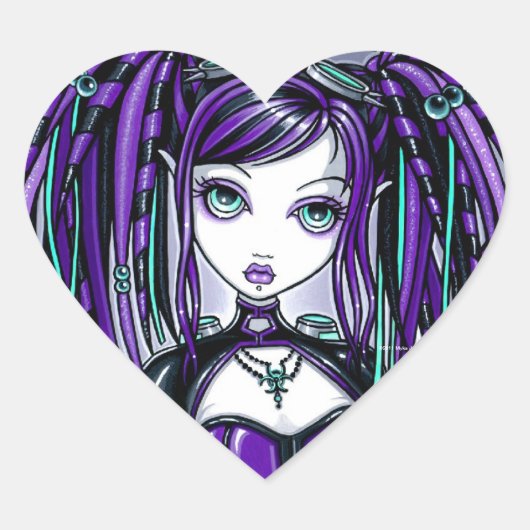 "Reagan" Paarse Cyber Gothic Fairy Stickers (Voorkant)