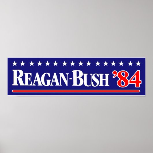 Reagan Struik 84 Bumpersticker Poster (Voorkant)
