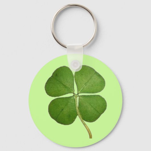 Real 4 Leaf Clover Shamrock Sleutelhanger (Voorkant)