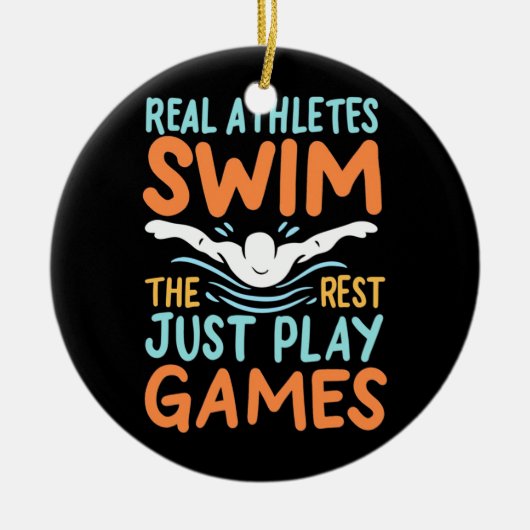 Real Athletes Swim Keramisch Ornament (Voorkant)