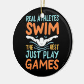 Real Athletes Swim Keramisch Ornament (Links)