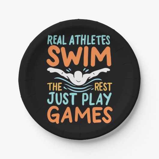 Real Athletes Swim Papieren Bordje (Voorkant)
