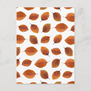 Real Autumn Leaves Pattern Briefkaart