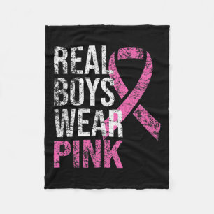 Real Boys Draag roze borstkanker Fleece Deken