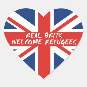Real Brits Welcome Refugees Hart Sticker