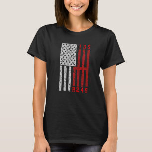 Real Cars Auto Racing Mechanic Manual US Flag T-shirt