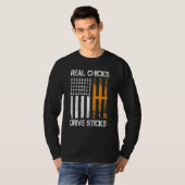 Real Chicks Drive Sticks Manual ShifRace Car T-shirt (Voorkant volledig)