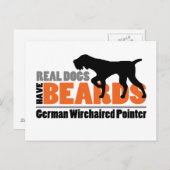 Real Dogs have Beards - German Wirehaered Pointer Briefkaart (Voorkant / Achterkant)