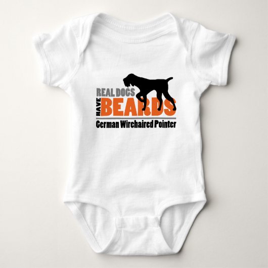 Real Dogs have Beards - German Wirehaered Pointer Romper (Voorkant)