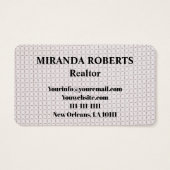 Real Estate Agent Black en White toevoegen Visitekaartje (Achterkant)