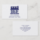 Real Estate Agent - Blue Cape Style House Visitekaartje (Voorkant / Achterkant)