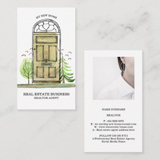 Real Estate Agent Broker New Home Visitekaartje (Voorkant / Achterkant)