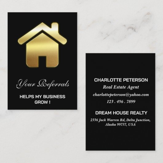 Real Estate Agent Farming Reference Kaart (Voorkant / Achterkant)