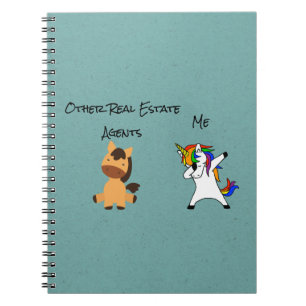 Real Estate Agent Gift Dabbing Unicorn Horse Notitieboek