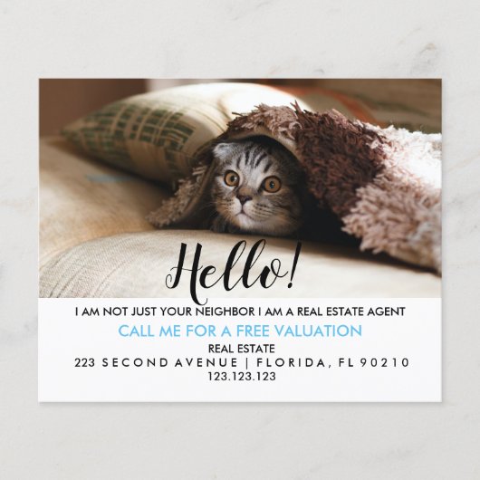 Real Estate Agent HALLO CARD cat Flyer (Voorkant)