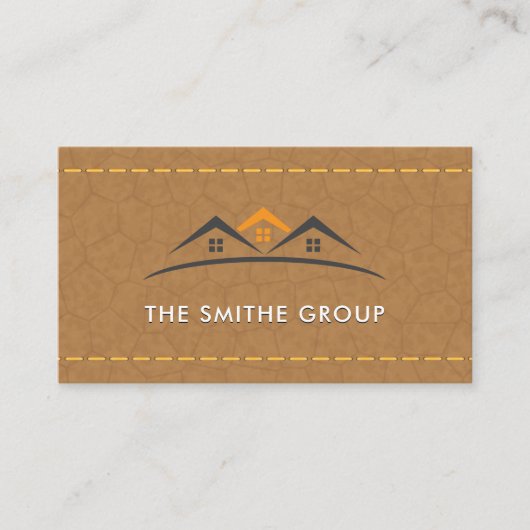 Real Estate Agent | Homes | Gesitteerd leder Visitekaartje (Voorkant)