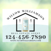 Real Estate Agent House en Aqua Waterverf Deuren Raamsticker (Vel 3)
