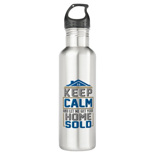 Real Estate Agent Keep Calm Gag Waterfles (Voorkant)
