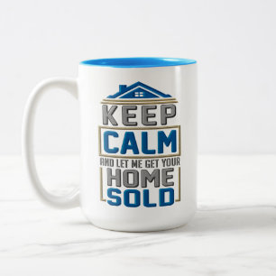 Real Estate Agent Keep Calm Home Verkocht Tweekleurige Koffiemok