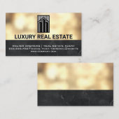 Real Estate Agent | Metallic Gold Boke Visitekaartje (Voorkant / Achterkant)
