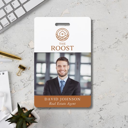 Real Estate Agent Modern Photo QR Code Logo Badge