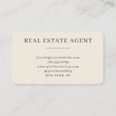 Real Estate Agent Navy Blue Monogram Visitekaartje (Achterkant)