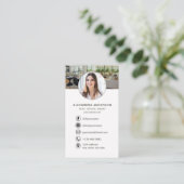  Real Estate Agent  Neutral Photo Logo QR Code Visitekaartje (Staand voorkant)
