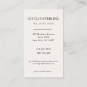 Real Estate Agent Neutral Professional Photo Visitekaartje (Achterkant)