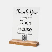Real Estate Agent Open Huis QR code Inloggen Acryl Bord (Hoek)