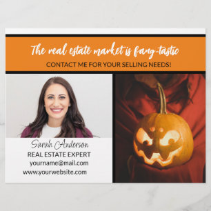 Real Estate Agent oranje halloween fang-tastic Flyer