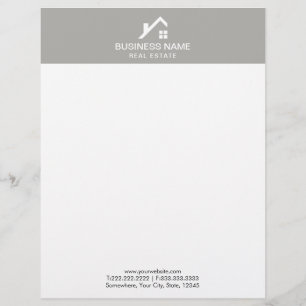 Real Estate Agent Professional House Logo Plain Gepersonaliseerd Briefhoofd
