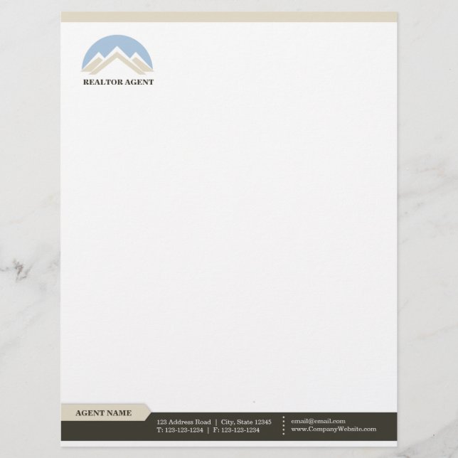 Real Estate Agent Professional Letterhead Briefhoofd Ontwerp (Voorkant)