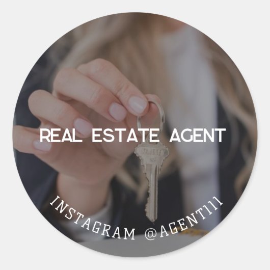 Real Estate Agent Ronde Sticker (Voorkant)