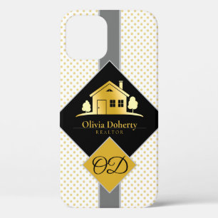 Real Estate Agent Uitgebreide Golden Home iPhone 12 Hoesje