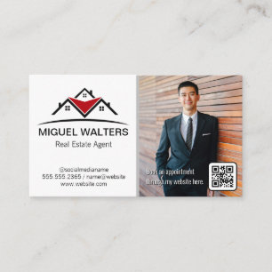 Real Estate Agent   Zakelijk Man   QR-code Visitekaartje
