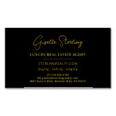 Real Estate Black Gold Script Luxury Professional Magnetisch Visitekaartje (Voorkant)