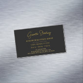 Real Estate Black Gold Script Luxury Professional Magnetisch Visitekaartje (Voorbeeld)
