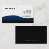 Real Estate Blue Wave Modern Metal Visitekaartje (Voorkant / Achterkant)