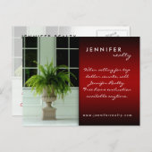 Real Estate Briefkaarten Green Fern House Red Blac (Voorkant / Achterkant)